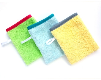 Set of 3 / 5  cleaning mitts for children - Montessori practical life