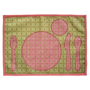 Printed on cotton - Montessori placemat - fabric printed table setting placemat - waterresistant