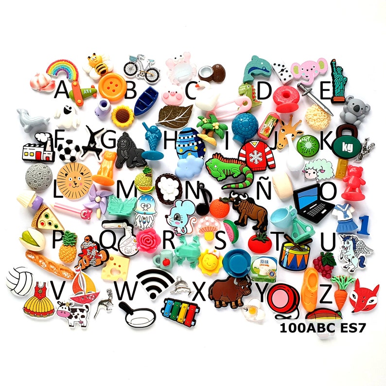 ABC espagnol, 27, 50 ou 100 miniatures alphabet, série blanche Montessori, caisse de résonance, meilleure vente image 4