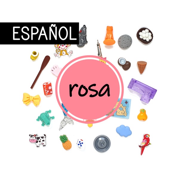 Serie Rosa - miniaturas lenguaje Montessori ESPAÑOL