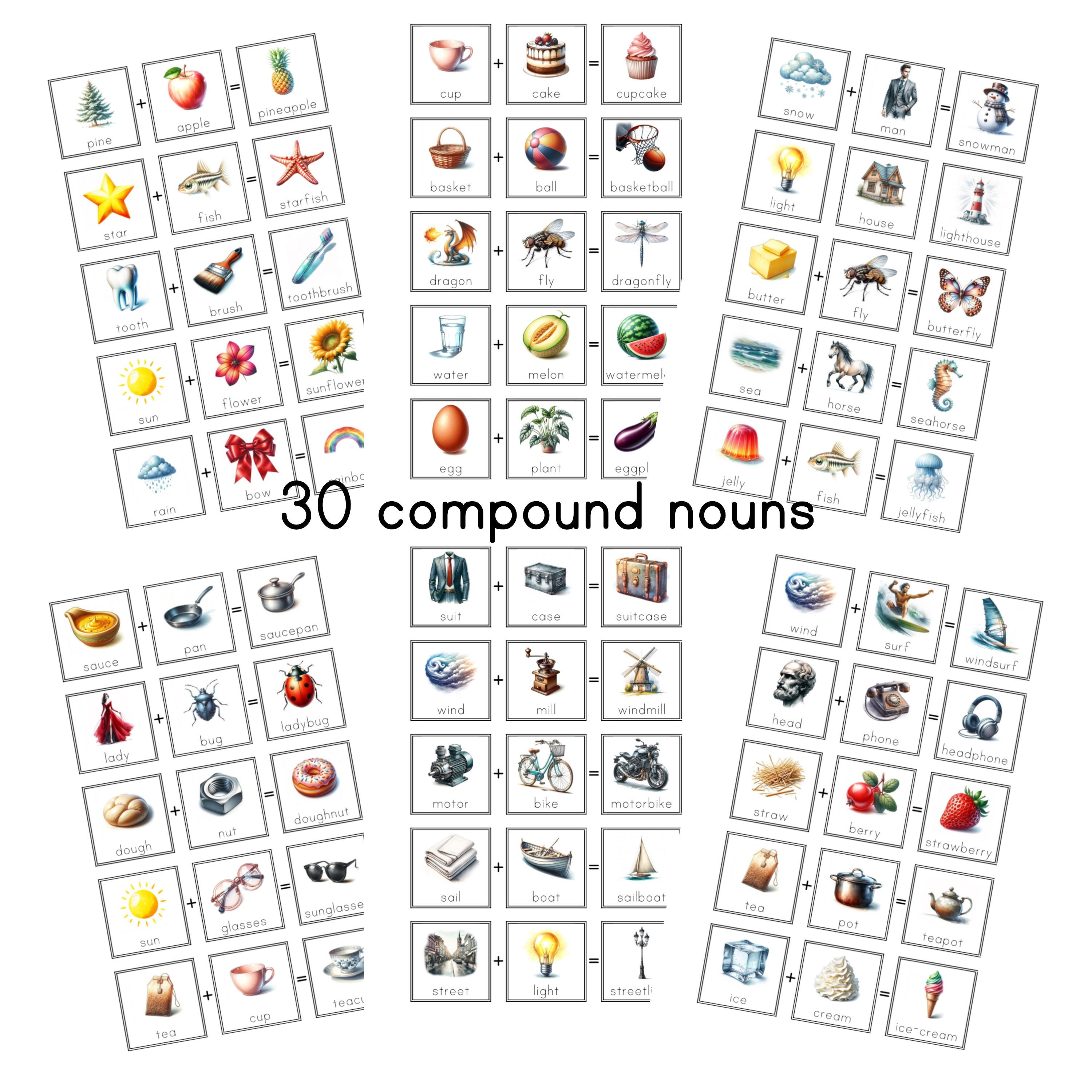 Words As Objects Examples Key Experience: Compound Words - 30 Objects and Downloadable PDF - Etsy