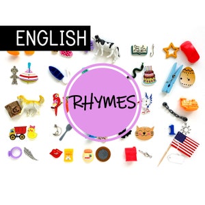 Couples rimant en anglais panier d'objets miniatures langage Montessori