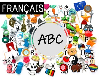 Französische ABC 26,50 oder 100 Alphabet-Miniaturen, weiße Montessori-Serie, Resonanzkörper, meistverkauft