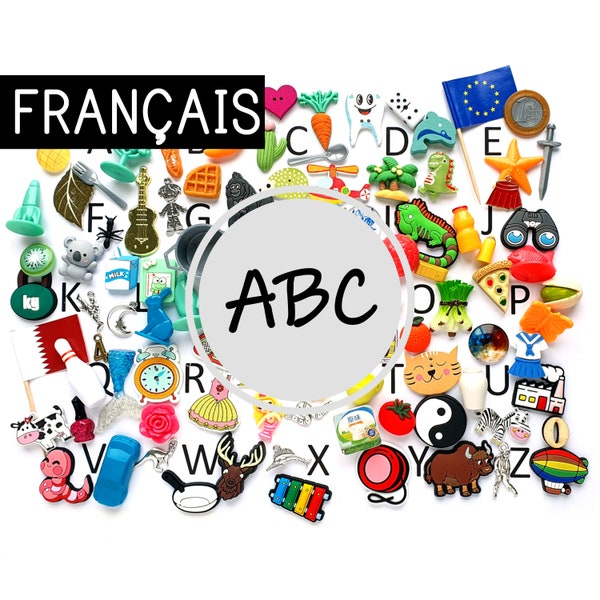 Französische ABC 26,50 oder 100 Alphabet-Miniaturen, weiße Montessori-Serie, Resonanzkörper, meistverkauft