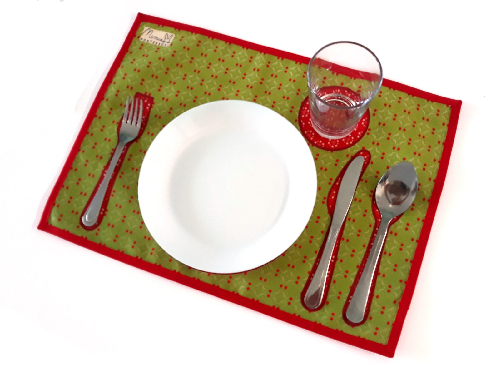 Printed on cotton Montessori placemat fabric printed table Etsy