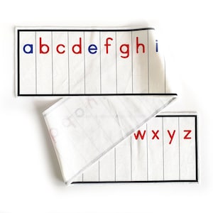 Montessori alphabet ribbon colors movable alphabet phonetic sound box
