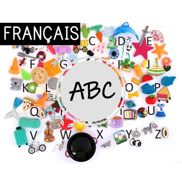 Französische ABC 26,50 oder 100 Alphabet-Miniaturen, weiße Montessori-Serie, Resonanzkörper, meistverkauft