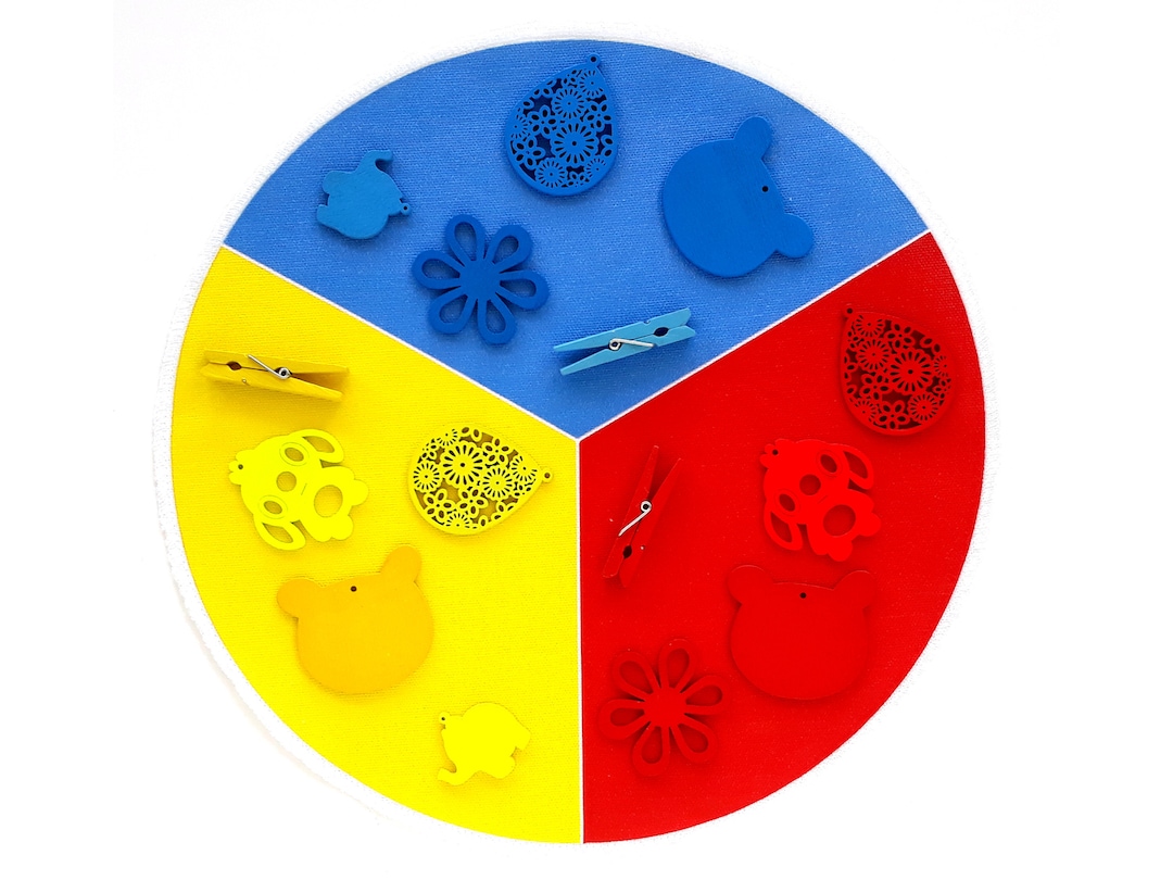 Color Sorting Fabric Circle - Classification of Montessori Color Box 1 ...