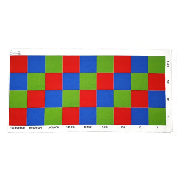 checkerboard fabric math mat Montessori cotton working mat mathematics