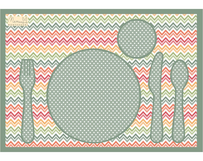 Printed on Waterresistant Synaps Montessori Placemat Waterresistent