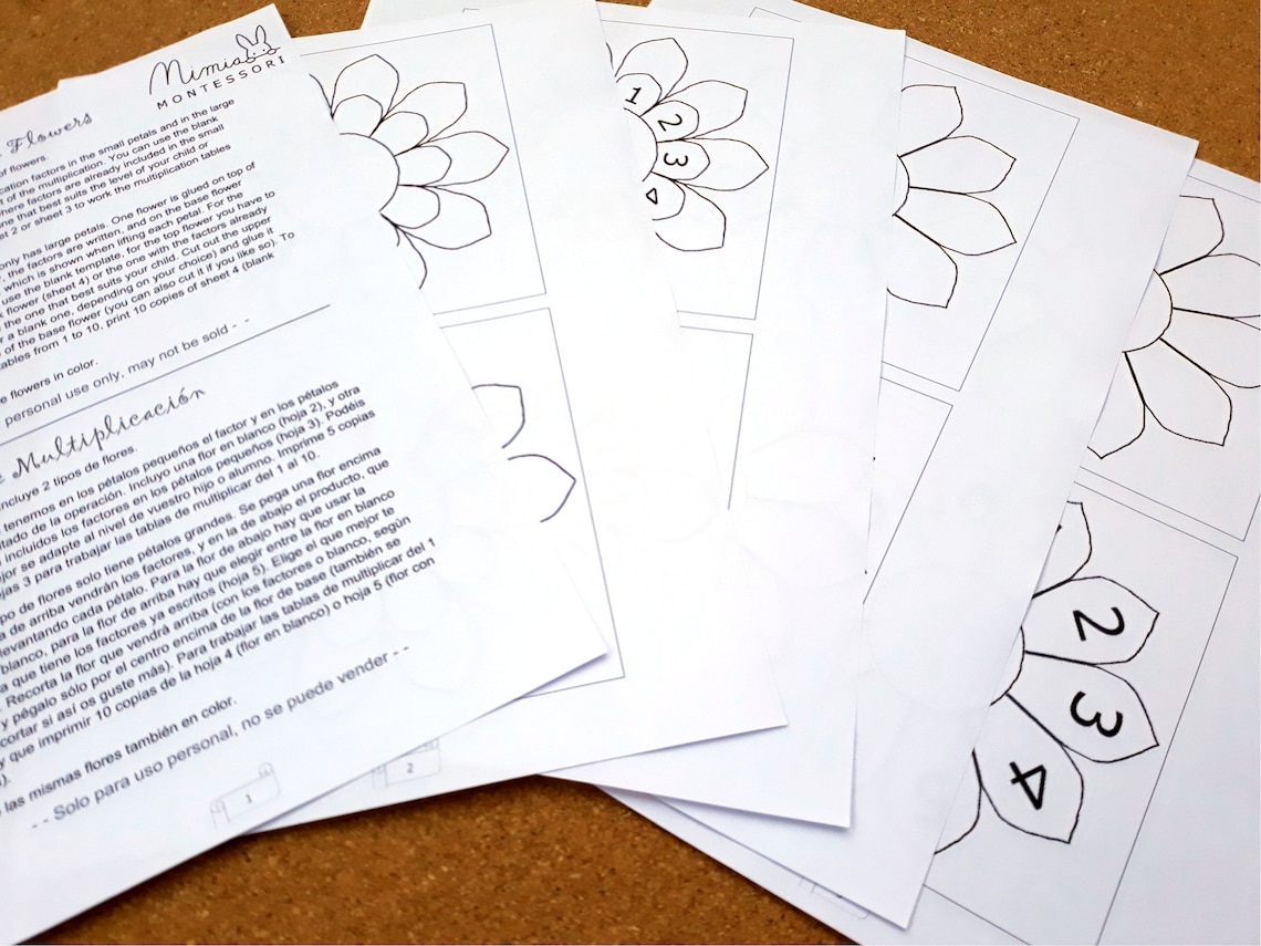 pdf multiplication flowers 1 10 for homeschool mathematics etsy