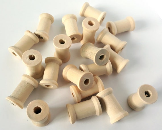 Holzspulen Spulen 50 mm 30 St/ück N/ähband Textil Garn Basteln Rollen
