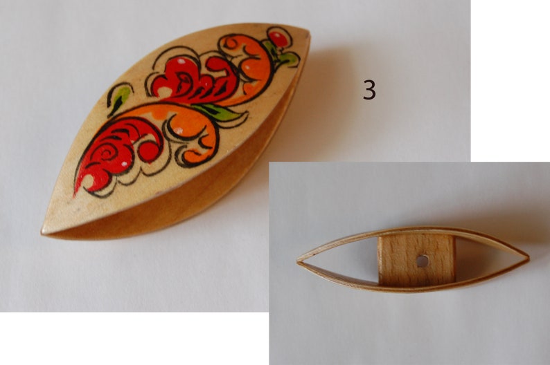Wooden Hand Painted Tatting Shuttle Made in Maple