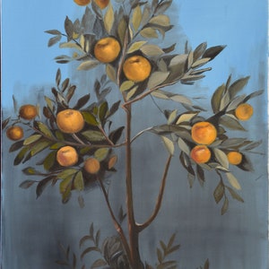 Orange tree | Ukrainian artist | Original Painting | Oil Painting | Wall art | Italian Rome fresco | Livia Room decor | Oil on Canvas