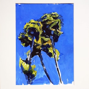 Pines of Corfu island | Painting | Ukrainian artist | Watercolor Painting | Original Painting | Greece | Watercolor on paper