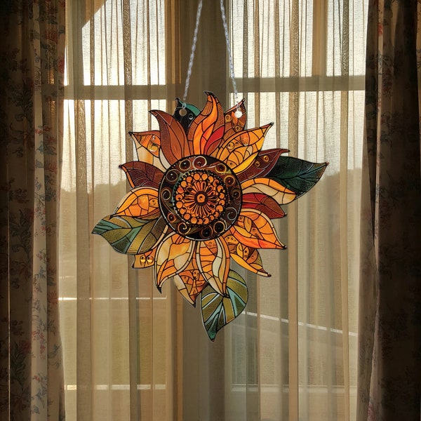 Sunflower Suncatcher/Sunflower Acrylic/ Window Hanging/ Sunflower Decor/ Kitchen Decor/ New house Decor/Gift For Mom/ Gift For Dad.