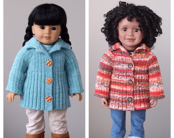 Cabbagetown Jacket Knitting Pattern for American Girl and 18" Play Dolls