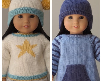 Rambler Sweaters and Hats for 18 Inch American Girl Dolls (Knitting Pattern)