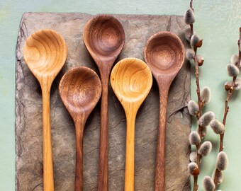 Hand Carved Wooden Spoon, Vermont Made Gift, Fifth Anniversary Gift, Food Styling Prop, Foodie Gift, Natural Home Goods, Heirloom Wood Spoon