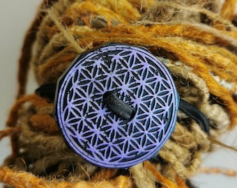 CUSTOM DREAD TIE, Flower Of Life Design, Any Colour! Dreadlock Band, Heavy Duty Loc Tie, Sacred Geometry Dread Toggle, Made From Eco Resin