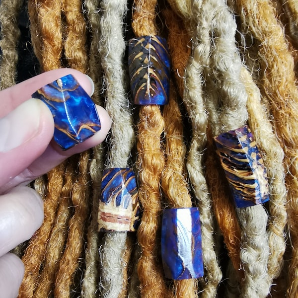 PINECONE DREAD BEADS, Any Colour Pearly Metallic Eco Friendly Resin, Rustic Natural Dreadlock Decorations, Braid/Loc Jewelry, 5-13mm Holes