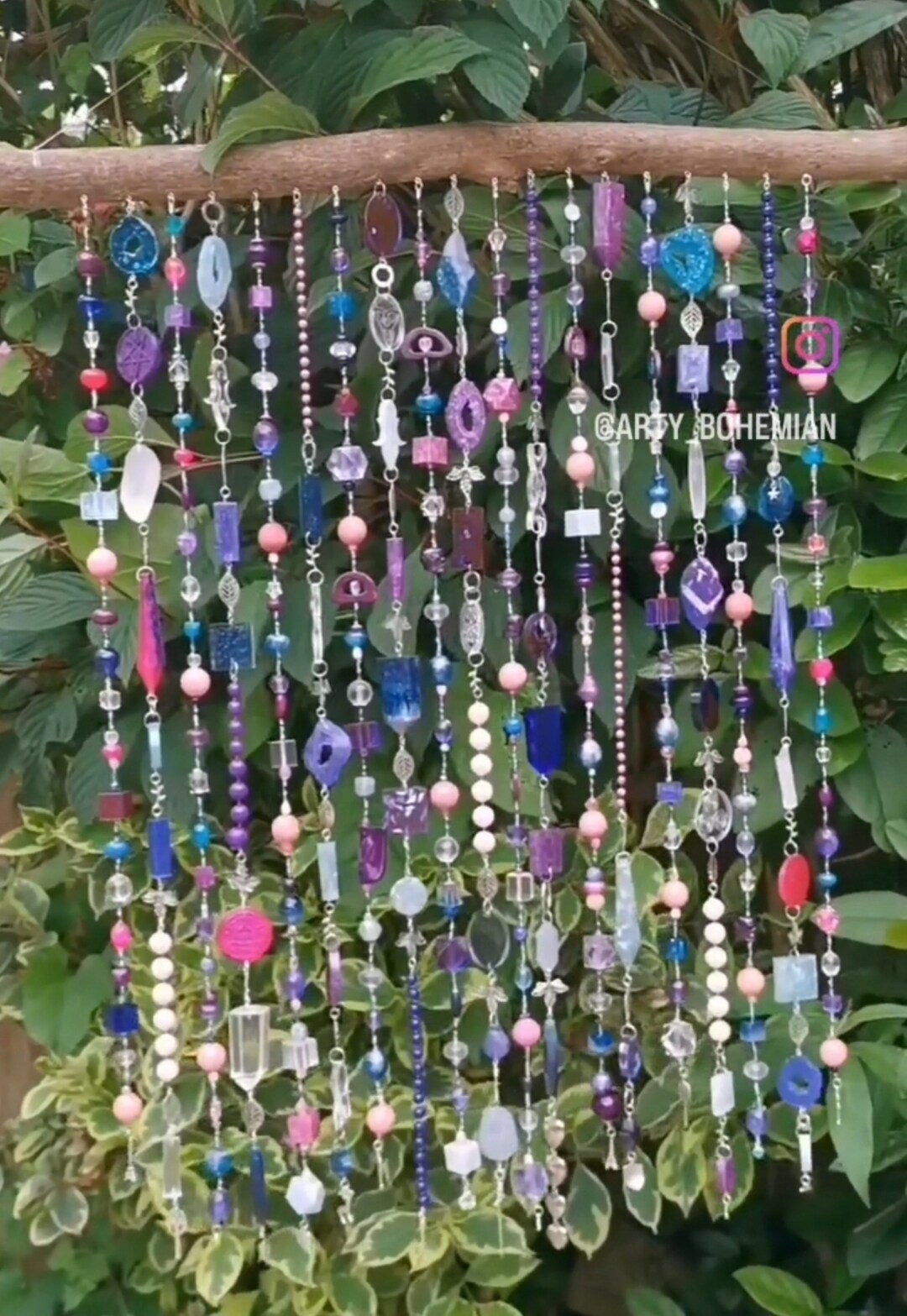SUNCATCHER BEADED CURTAIN, Custom Colours/design, 12 Strand Light