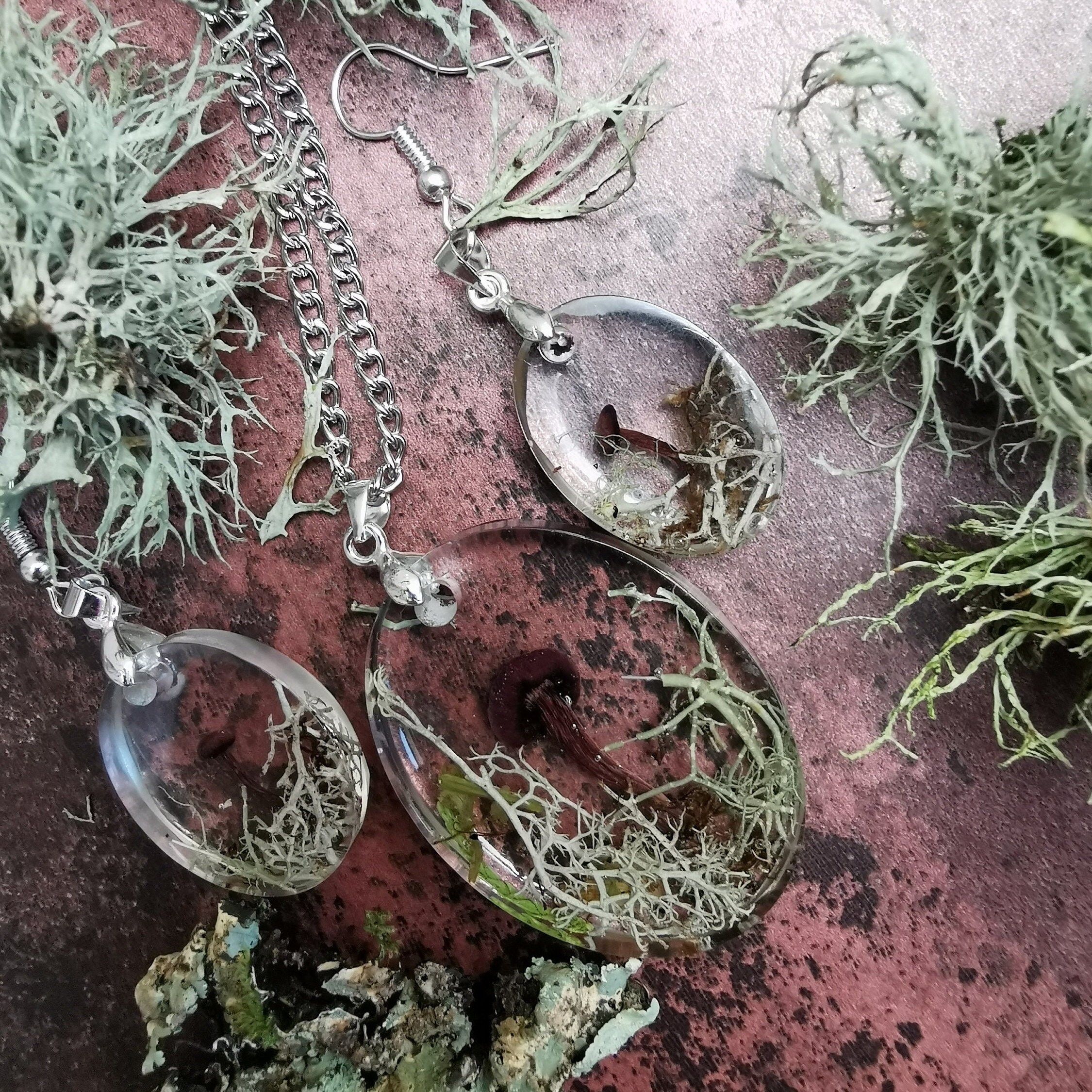 Silver and shop resin jewellery