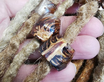 PINECONE DREAD BEADS, Made From Crystal Clear, Eco Friendly Resin, With Real Pine Cones, Earthy Natural Dreadlock Decorations, Braid Beads