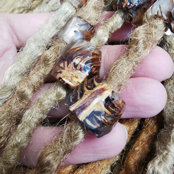 PINECONE DREAD BEADS, Made From Crystal Clear, Eco Friendly Resin, With Real Pine Cones, Earthy Natural Dreadlock Decorations, Braid Beads