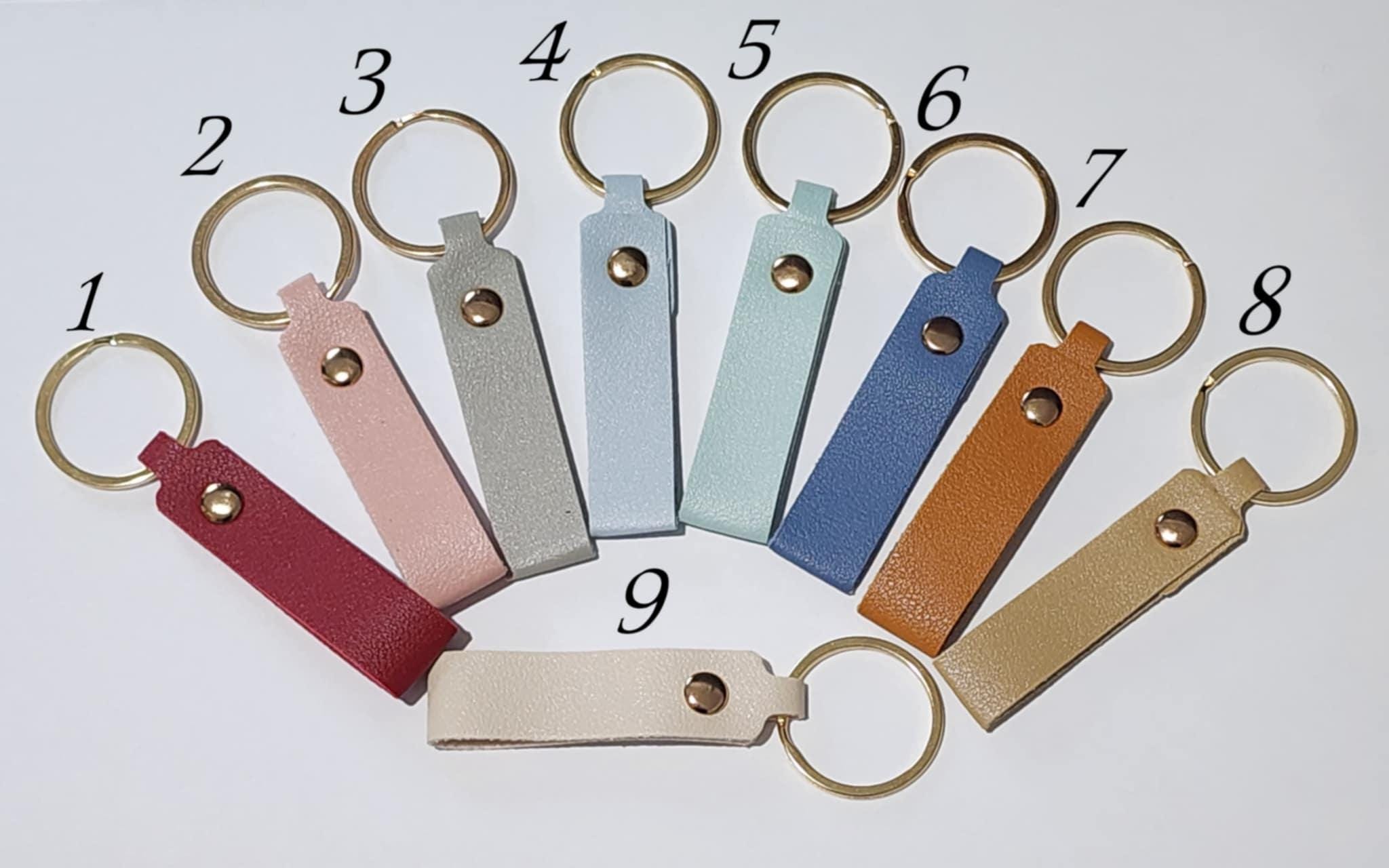 Personalized Leather Keychain: Custom Word or Saying, Made to Order - Etsy