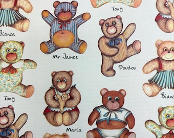 4 Sheets Italian Paper Vintage Teddy Bears design 9 x 12