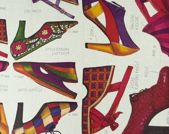 4 Sheets Italian Paper Shoes gold foil details design 9 x 12