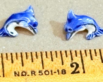 Handmade Peruvian Ceramic Dolphin Beads (Set of 4)