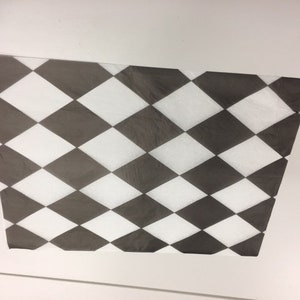 Harlequin Black and white diamond Tissue Paper 10 sheets 15 x 20
