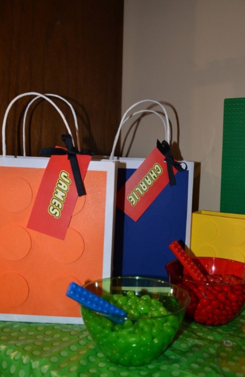 Lego Favor Bags with name tags Etsy