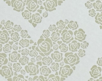 4 Sheets Italian Paper hearts of roses design 9 x 12
