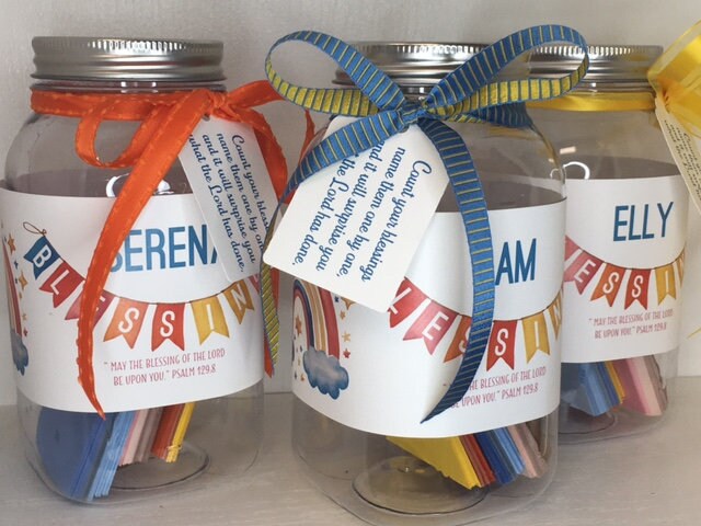 Personalized Blessings Jar with Colorful Cards