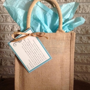 Burlap Jute Tote Bags with Handles, Lined,  Wedding Welcome Bags 9x11x4 Free Shipping