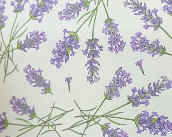 4 Sheets Italian Paper lavender design 9 x 12 purple flower
