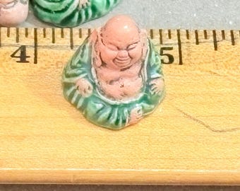 Buddha Ceramic bead Peru Vintage FREE SHIPPING