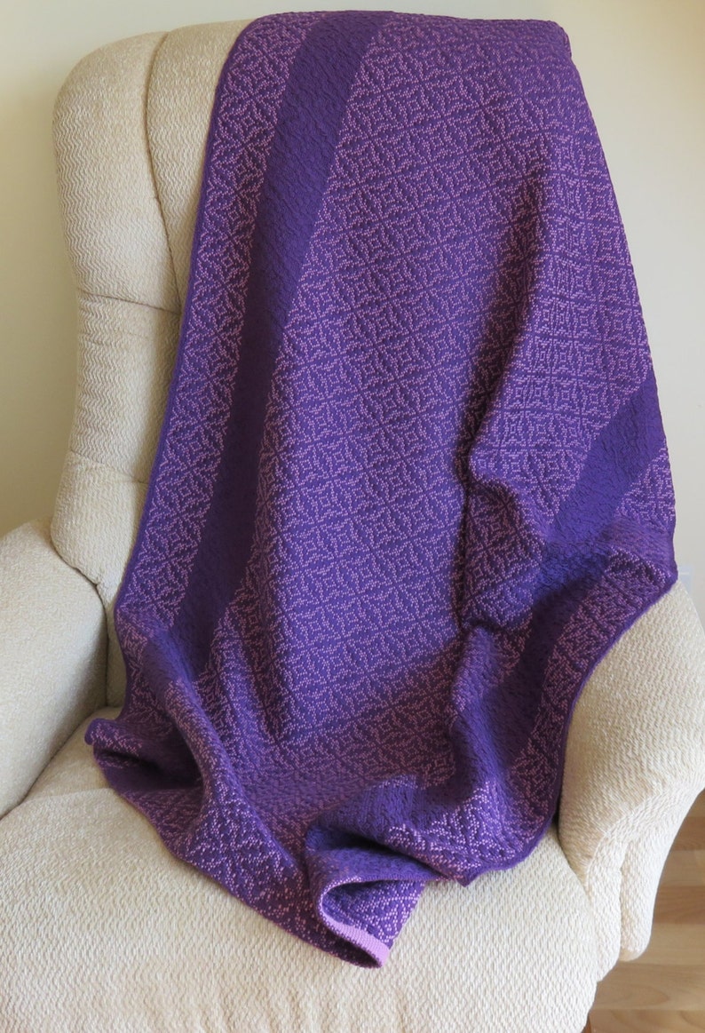 Purple Cotton Lap Blanket Purple and Lavender Afghan Hand Etsy