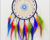 Moyenne catcher\ Cerqueira rêve hétéroclite \ dreamcatcher\ varicoloured varicolored\ made\Dreamcatcher à la main « Esprits arc-en-ciel »