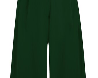 The "Sophia" Palazzo Culottes in Solid Green, Classic & Easy To Wear Vintage Inspired Style