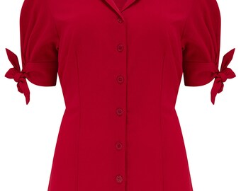 The "Jane" Blouse in Red, True & Authentic 1950s Vintage Style