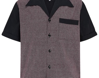 Chemise Bowling Homme Rockabilly Rétro 50s – Style Hawaïen Rayé, Manches Courtes Respirante, Look Vintage Été
