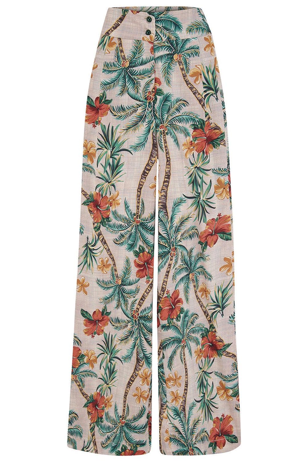 ティキパームの「ソフィア」パラッツォワイドレッグトラウザー。履き