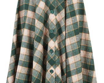 button front skirt etsy