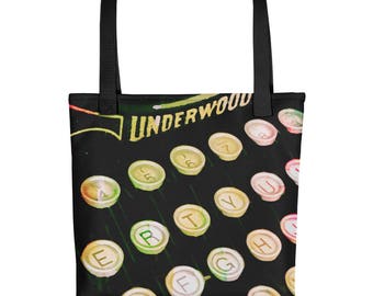 Classic Typewriter Tote bag. Gift for Writer.