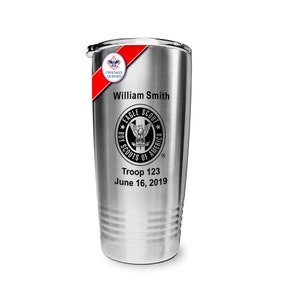 BSA Licensed - Eagle Scout 20 oz - Stainless Steel Vacuum Insulated Tumbler with Sure Grip - Eagle Rank