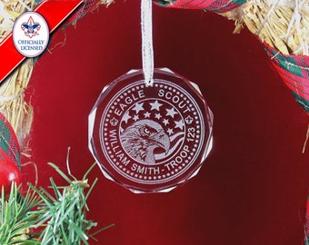 BSA Licensed-Custom Crystal Eagle Scout Ornament - Perfect Anytime For Any Eagle Scout